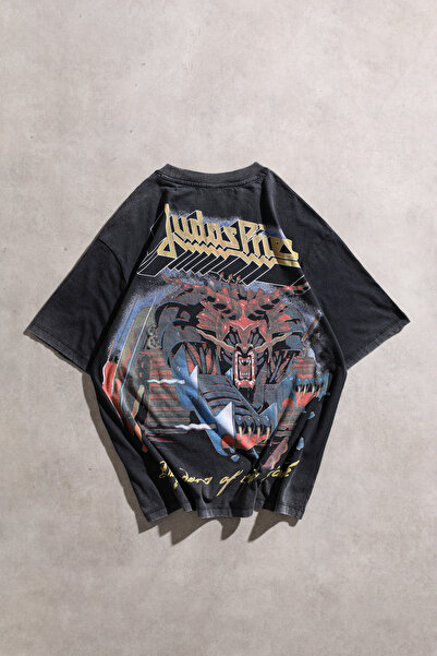 Overdrive Vintage Judas Priest Defender of Faith Oversize kroj unisex kratki ...