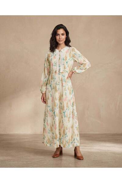 REDTAG فستان ماكسي نسائي عاجي مطبوع