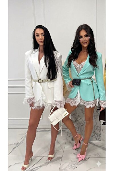 MAXORA SHOP Jacket with brooch and lace inserts