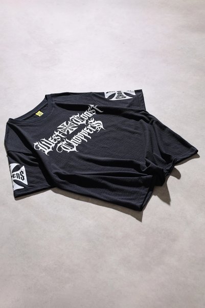 Overdrive Tricou unisex cu mânecă scurtă, negru, din plasă, oversize, West Coast Choppers