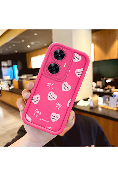 Hontinga حافظة هاتف Realme C55 متوافقة مع السيليكون المقاوم للصدمات باللون ال...