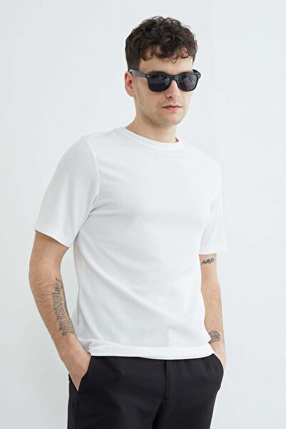 Fulla Moda Majica sa rebrastim okruglim izrezom