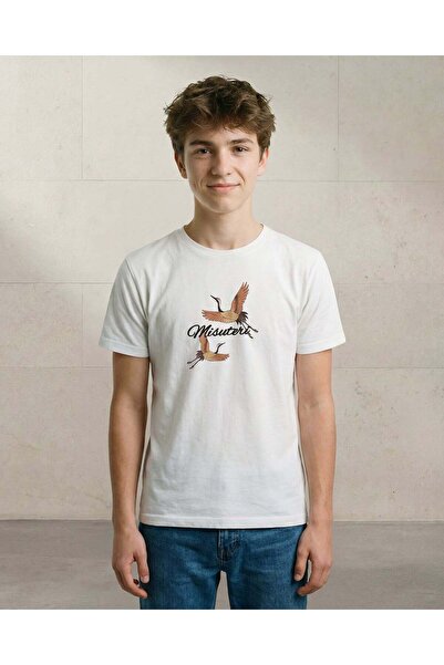 REDTAG Senior Boys White Misuteri Jacquard Embellished Oversized T Shirt