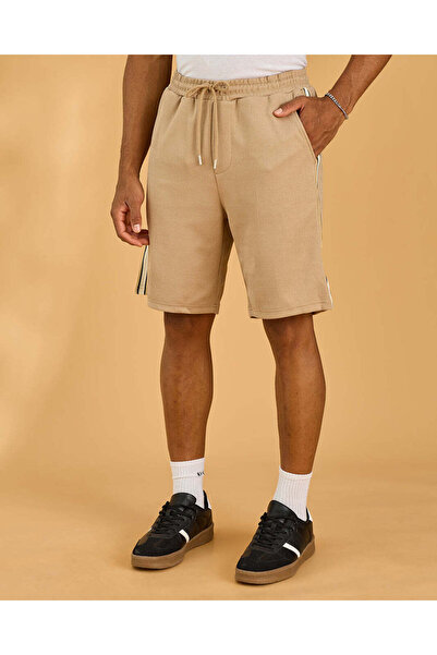 REDTAG Men Beige Cargo Shorts
