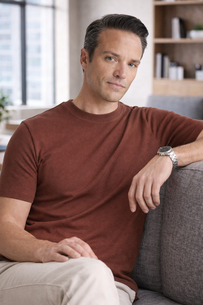 WE&ME Tricou pentru bărbați, cu gât crew, din țesătură Diegonel Interlock Ba ...