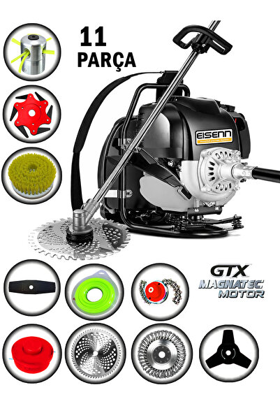 EISEnn Germany EIS-BR11 Sırt Tipi Benzinli Ot Çalı Çim Biçme Tırpanı+ 11 PCS ...
