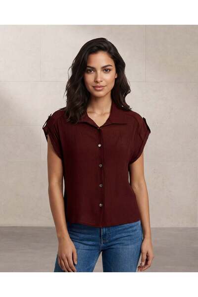 REDTAG Women Brown Button Front Collared Woven Shirt