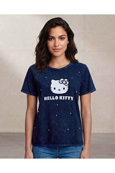 REDTAG تيشيرت نسائي كورومي مزين برقبة دائرية