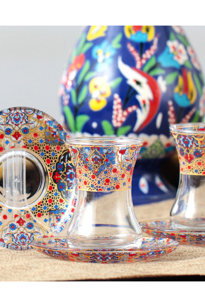 Kikovski 12 Parça 6 Kişilik Çay Takımı Oryantal Desenler 01