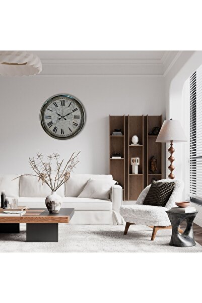 Leyaton ساعة حائط معدنية أطلس فضية 40 سم LWLHM-YTRS345