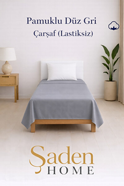 SADEN HOME Pamuk KOMAD JEDNODELNI SIVI ČARŠAF 160X240 CM