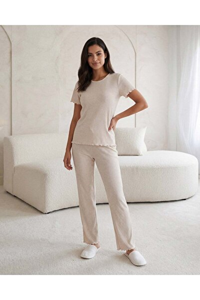REDTAG Women White Plain 2 Piece Pyjama Set