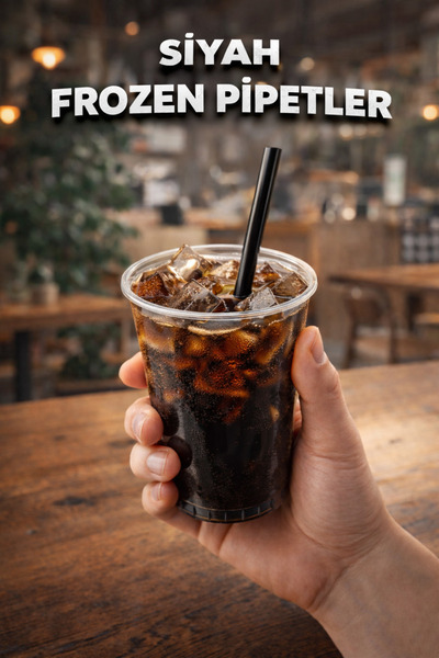 Broken Stone Frozen Straws Black 100 Pieces – Thick Drink Straws