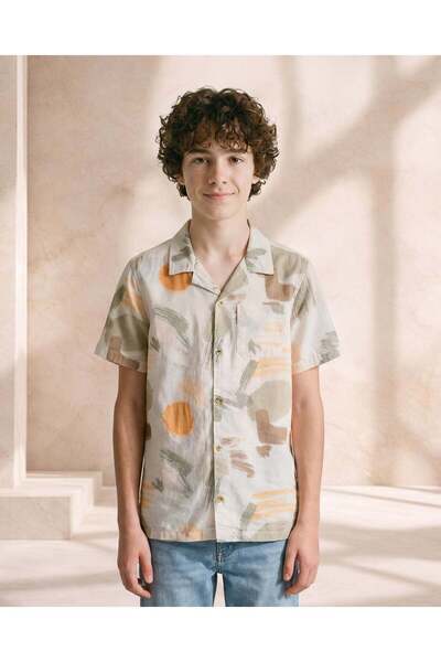 REDTAG قميص كاجوال بيج للأولاد مطبوع بالكامل