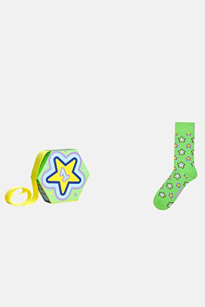 Happy Socks Green Star Patterned 1-Pack of Cotton Gift Socks Set