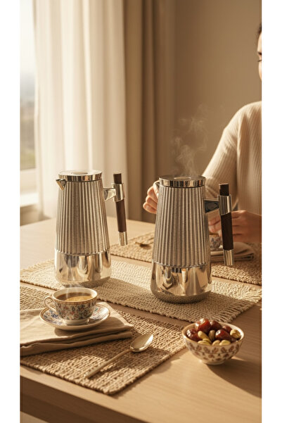 saif Mian Nickel Wooden Thermos Set