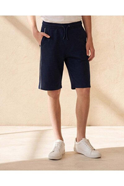 REDTAG شورت رياضي رجالي كبير الحجم قماش إنترلوك الكحلي