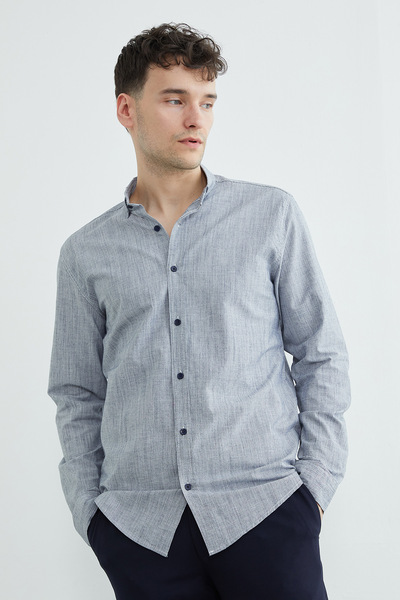 Fulla Moda Prugasta dugme-dole košulja