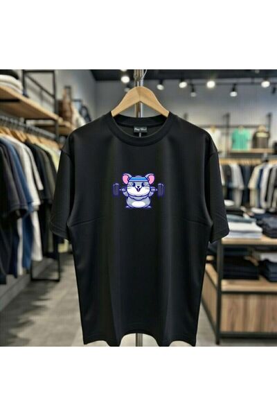 playwear Slatka majica sa mišem koji podiže tegove, od 100% pamuka, standardn...