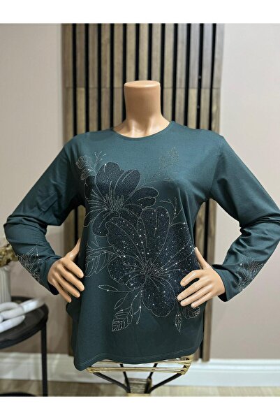 AKMAVİ Women's Middle Age and Above Large Rose Patterned Stone Mother Combed ...