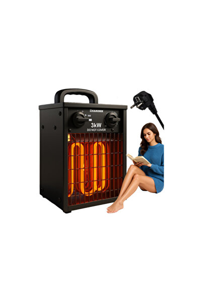 Kaminer Ηλεκτρική θερμάστρα 3000W με ανεμιστήρα και θερμοστάτη, κάλυψη 30 m²,...