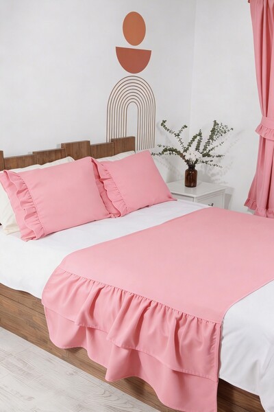 cotton maison Polibed Stolni raner set sa volanima 80x280 cm