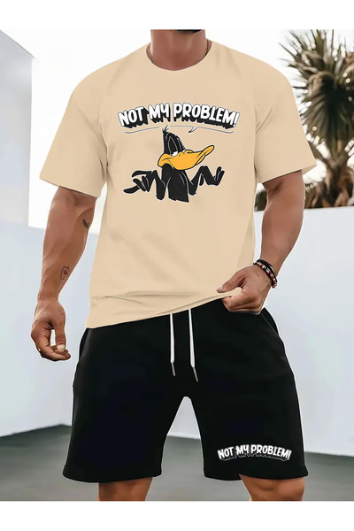 Flow touch Problem Printed Oversized shorts set