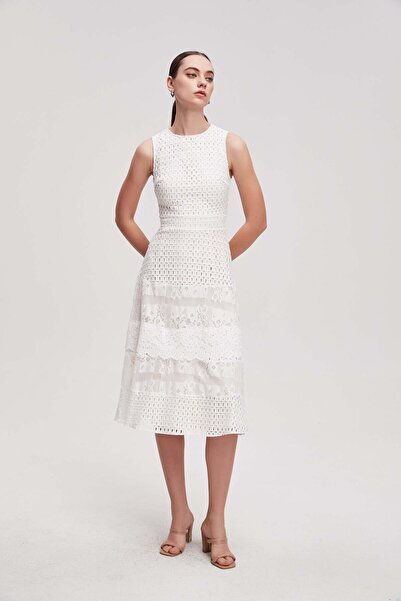 Livia فستان ميدي بدون أكمام منقوش