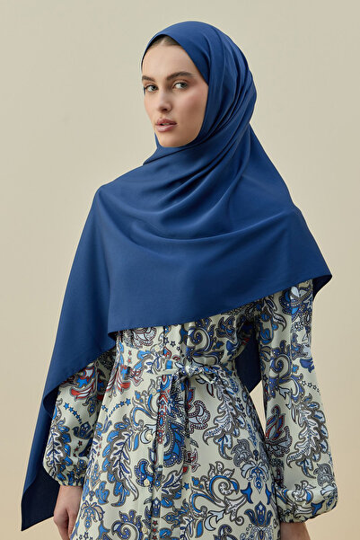 Merwishop شال نسائي من ميرويش فينتاج 2616 باللون الأزرق الداكن