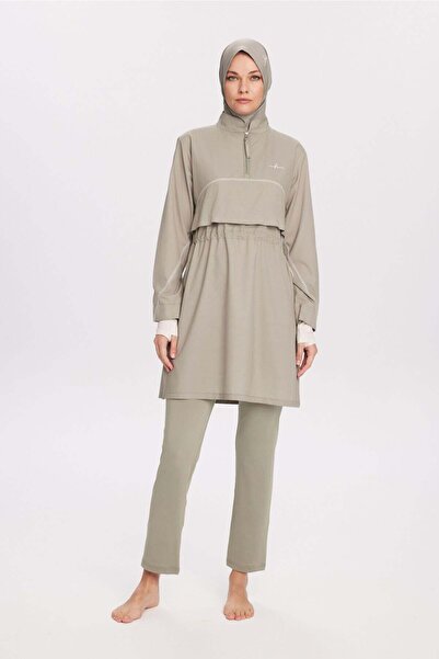 Haşema Esila Light Green 5-Piece Full Hijab Swimsuit Set 5078