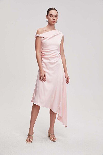 Livia فستان ميدي سادة بأكتاف مكشوفة