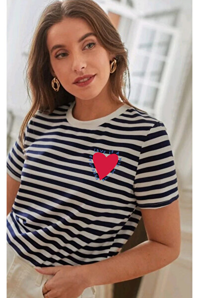 SUNFREE POPULARNA MEŠAVINA Štampano Mornarsko plava Prugasto Detaljna regular...