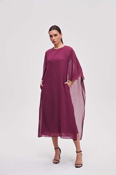 Livia Plain wide 3/4 sleeve midi dress