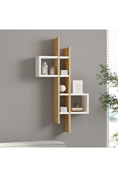 UnicUtil Rafturi perete, Strong Timber, UnicUtil, 53 x 108 x 19 cm, Stejar Alb