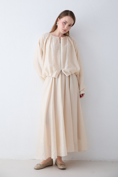 Melike Tatar Zippered Skirt Suit 77-2012