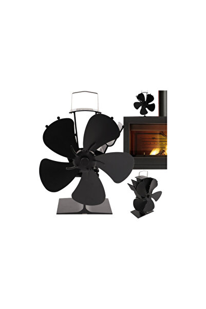 Kaminer Ventilator pentru șemineu, 5 lame, mâner, aluminiu și oțel, 16,3x9,5x...