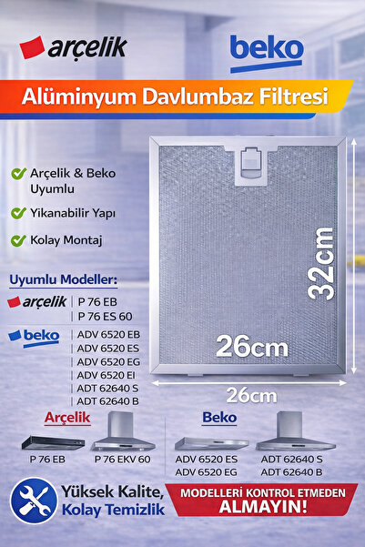 Beko Adv 6520 Davlumbaz Filtresi Aspiratör Tel Filtre 9178001628