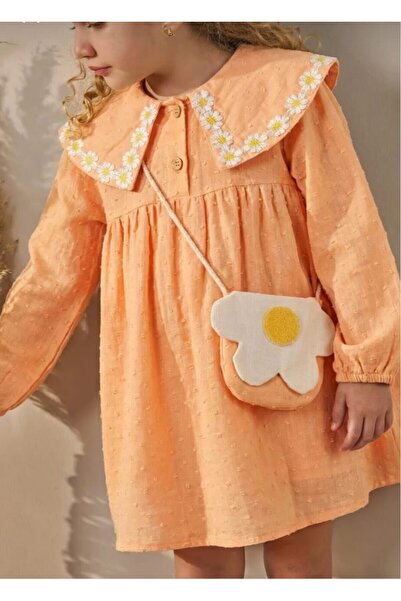 Bupper Papatya Collar Detail Bag Piece Muslin Dress