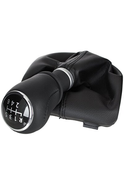 Farex VW Transporter T5 / Multivan 03-15 BLACK LEATHER gear shift knob + BLAC...