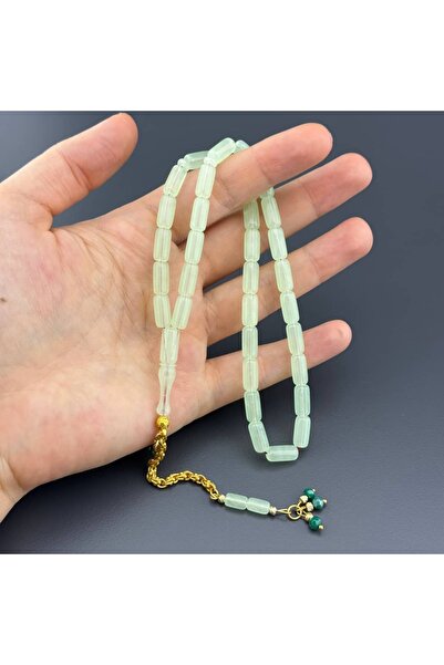 SUAT YEŞİLYURT Usta İşçilikli Hareli Mint Yeşili Kapsül Kesim Gümüş Püsküllü ...