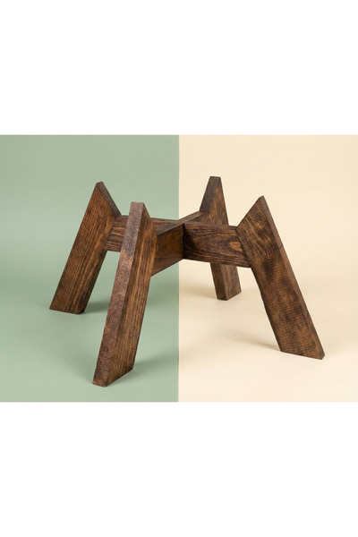 UĞRAŞ Dekoratif Ahşap Saksılık - Modern Dekoratif Bitki Saksı Altlığı 19CM ÇA...