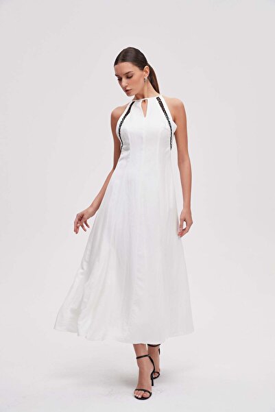 Livia فستان ميدي سادة بدون أكمام