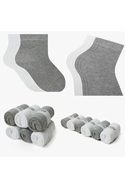 VARDAR SOCKS Dikişsiz Bambu Kadın Çorap Gri Beyaz Renk Kadın Çorap Kutulu 6 Çift Premium Mix Düz Çorap