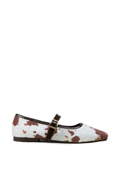 Deery Women's Brown Mary Janes Ballet Flats