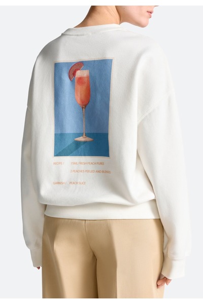 Flaubert Γυναικείο Premium Φούτερ Oversize με Τρεις Κλωστές και Στάμπα – Μοντ...
