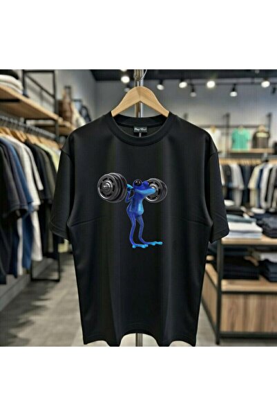 playwear تي شيرت Blue Frog Halter مطبوع 100% قطن ذو قصة عادية وياقة دائرية