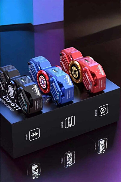 CT STONES سماعة بلوتوث لاسلكية ذات عجلة ضغط، جودة صوت عالية باللون الأحمر