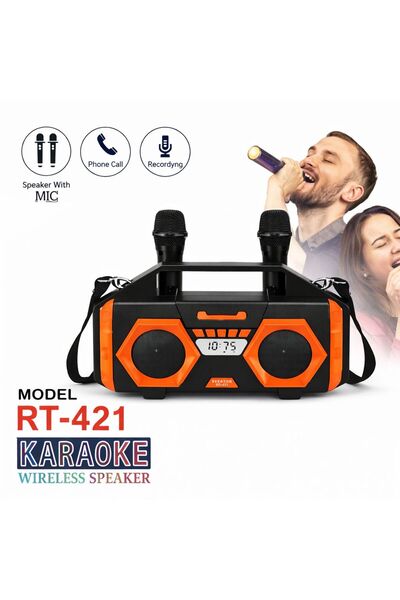 m memita Everton RT-421 Karaoke Hoparlör Çift Mikrofonlu Bluetooth Kablosuz S...