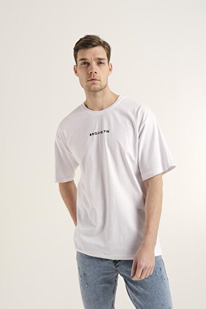 Oksit Ανδρικό λευκό μπλουζάκι Brooklyn Oversize