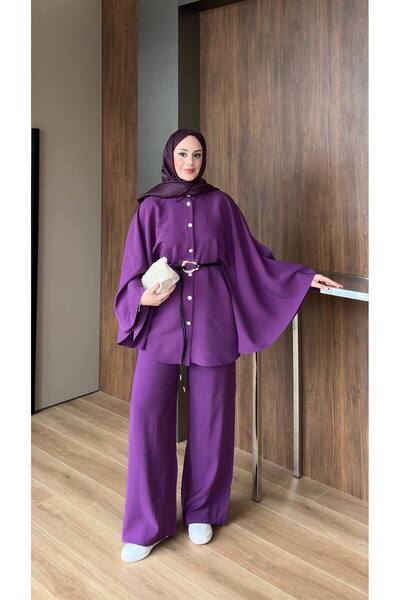 vikitekno طقم نسائي مكون من حزام قطع من بناطيل البونشو عالية الجودة